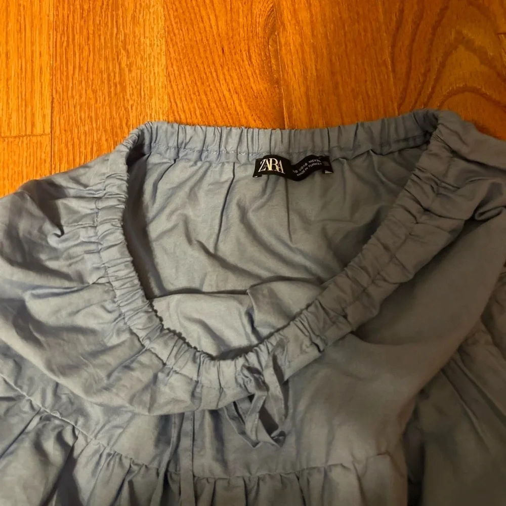 Zara Blue Tiered Midi Skirt - Picture 2 of 5